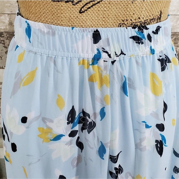 LANE BRYANT Womens Plus High Low Chiffon Faux Wrap Floral Skirt Blue Size 28 - Picture 7 of 11